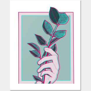 Hand with magic plant Posters and Art